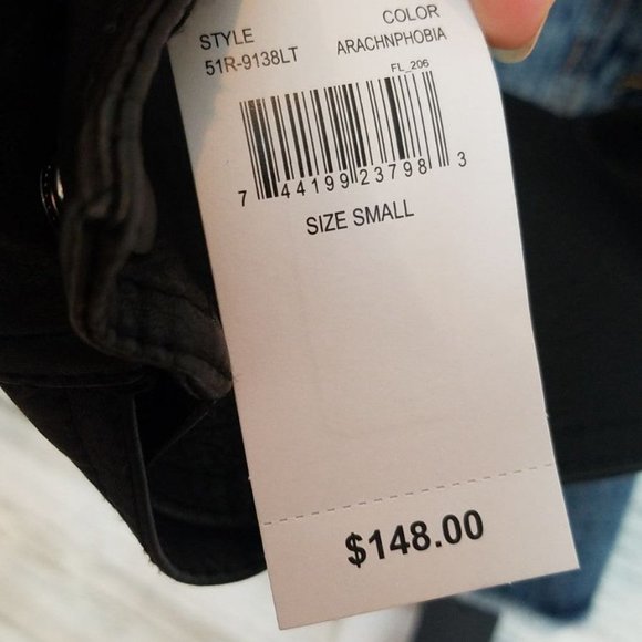 Blank NYC Arachnophobia Vegan Leather & Denim Combo Jacket new w tags - Picture 6 of 7